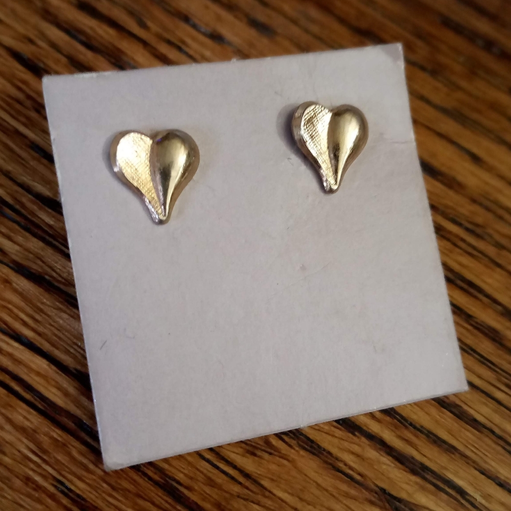 Goldtone Heart Post Earrings